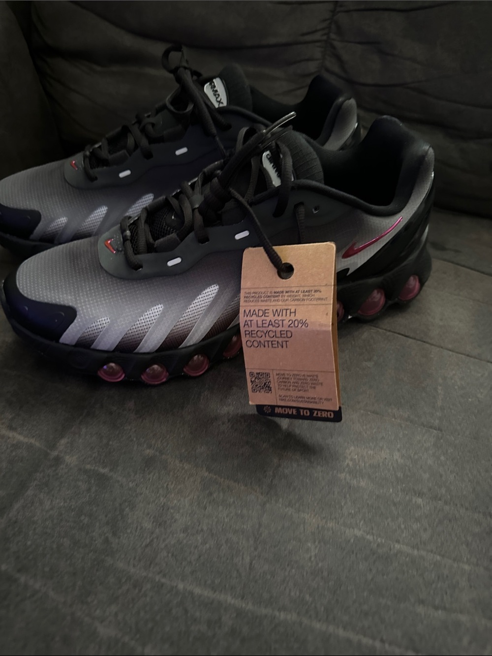 Nike Black and Gray Sneakers with Pink Accents